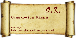 Oreskovics Kinga névjegykártya